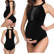 TELOTUNY 2020 NEW Maternity Women Solid Ruffled Flounce Bikinis One Piece Halter Pregnant maillot de bain femme swimwear women 2024 - buy cheap