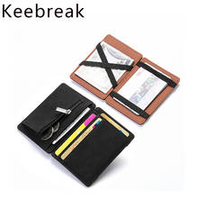 Keebreak Business Magic Wallet Vintage Leather Card Holder Extremely Thin Men And Women Purse Elastic Back Pocket Slim Money Bag 2024 - buy cheap