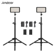 Andoer dslr câmera led kit de luz de vídeo incluem 2 pçs pode ser escurecido led luz de vídeo suporte para ildc 2024 - compre barato