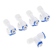 5Pcs Reverse Osmosis Water System Fitting T Shape Tee 1/4" OD Hose To 1/4" BSP Male Thread Quick Pipe Coupling Connector Adapter 2024 - buy cheap