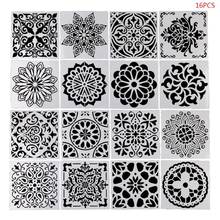 16 pçs/set Mandala Desenho Template Stencil Governante Pintura Placa DIY Álbum Decoração Material Escolar C26 2024 - compre barato