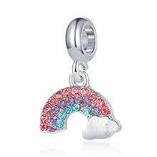 Colgante de arcoíris y nube para mujer, abalorio de aleación Original, rosa, púrpura, azul, CZ, apto para pulsera, brazalete, joyería artesanal, envío directo 2024 - compra barato