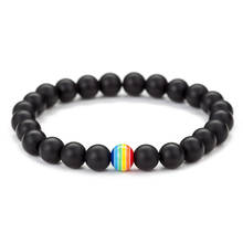 MIQIAO-pulsera con cuentas de Color arcoíris para hombre y mujer, cadena con símbolo de Homosexual, lesbiana, brazalete para el brazo, regalo para amigos, joyería Boh 2024 - compra barato