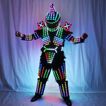 Full Color LED Robot Suit Stage Dance Costume Tron RGB lighted Luminous outfit Team wears Cosplay Dress Vest Disco 2024 - buy cheap
