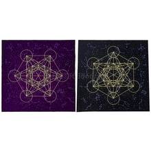 Tarots Card Tablecloth Metatrone Cub Crystal Grid Astrology Divination Altar Velvet Cloth Board Game Tarots Card Mat 2024 - buy cheap