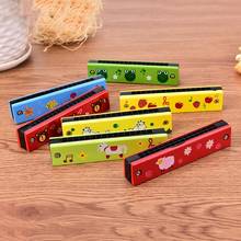 New Sale Cartoon Painted Wooden Harmonica Children Musical Educational Music Toys Instrument Random Color 2024 - buy cheap