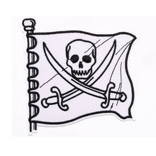 White Pirate Flag Embroidery Patch Iron on clothes Patches For Clothing DIY Punk Jeans Badge Stickers Applique Wholesale 2024 - buy cheap
