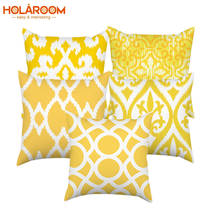 Geometric Series Printed Decorative Yellow Cushion Covers Pillowcase Cushions for Sofa Polyester Pillowcover cuscini decorativi 2024 - buy cheap