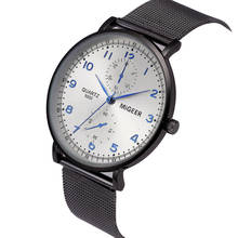 Migeer relógio masculino clássico relógio de pulso masculino pulseira de aço inoxidável quartzo relógios casuais relogio masculino reloj hombre 2024 - compre barato