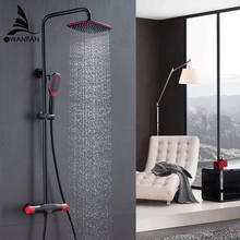 Shower Faucets Thermostatic Shower Faucet Set Bathroom Rainfall Shower Set With Mixer Tap Wall Mounted Dual Handle H9402R 2024 - buy cheap