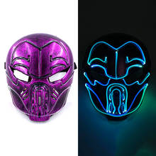Máscara LED que cambia la cara, ondulada, Control de mano, intermitente, para fiesta de Cosplay de Halloween, máscara brillante que brilla en la oscuridad 2024 - compra barato