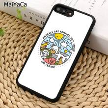 Maiyaca amigos não comida vegan caixa do telefone para o iphone 5 6 s 7 8 plus 11 12 pro x xr xs max samsung galaxy s6 s7 s8 s9 s10 plus 2024 - compre barato