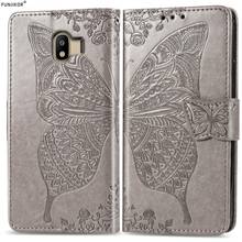 3D Butterfly Embossed Leather Flip Case For Samsung Galaxy J4 2018 J400 SM-J400F J 4 J4 Plus J415 SM-J415F Phone Wallet Cover 2024 - buy cheap