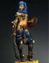 Unassambled-Guerrero de mujer antigua con espada, figura de resina, kits de modelos en miniatura sin pintar, 1/24 75mm 2024 - compra barato
