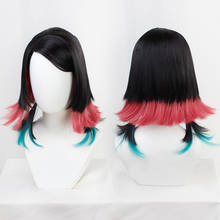 Anime Demon Slayer Kimetsu No Yaiba Cosplay Wig Enmu Cosplay Short Synthetic Hair Halloween Party + Free Wig Cap 2024 - buy cheap