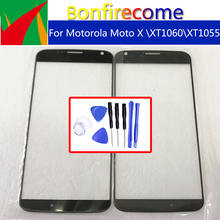 Tampa de vidro frontal para motorola, tampa exterior para moto x xt1055 xt1060 2024 - compre barato