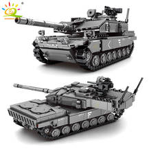 Huiqibao-tanque principal de batalha com estampa de leopardo, 898 peças, brinquedo para crianças, conjunto com blocos para construção da segunda guerra mundial, soldado 2024 - compre barato