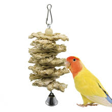 1Pcs Wooden Pet Chewing Toys Hanging Climb  Pet Supplies 1Pcs Bird Parrot Toy Corn Skin Natural Color 2024 - buy cheap