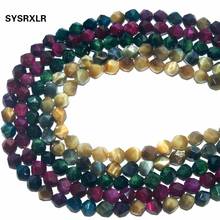 Wholesale 8MM Big Faceted Colorful Natural Stone Tiger Eye Beads Round Beads For Jewelry Making DIY Bracelet Necklace Material 2024 - buy cheap