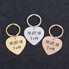 Valentine Day GiftsCustom Keychain Engraved Name Initial Letters and Date for Couples Boyfriend Jewelry Men Women Keyring 2024 - buy cheap
