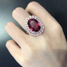 MOONROCY Rose Gold Color Crystal Rings Red Party Wedding Rings Exaggerated Party Jewelry Wholesale for Women Gift Dropshipping 2024 - buy cheap