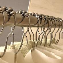 12pcs Double Glide Shower Hooks Satin Nickel Structure with 5 Roller Balls for Bathroom Curtain Rods Rustproof Rings Roller 2024 - buy cheap