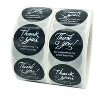 500pcs Black Stamping Thank You Stickers Gold Silver Thank You for Supporting My Small Business Gift Box Packing Seal Label Tag 2024 - buy cheap