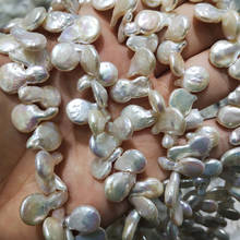 Barroca-Cuentas planas de perlas naturales para fabricación de joyas, cuentas sueltas para hacer pulseras, collares, abalorios de mano, 10-11MM 2024 - compra barato