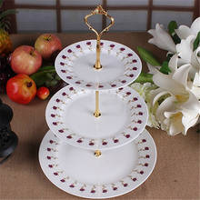 3 Tier Afternoon Tea Wedding Birthday Party Tableware Cake Stand Zinc Alloy Sweet Candy Tray Cupcake Shop Display Tower 2024 - buy cheap