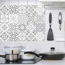 Pegatina de pared de azulejo gris de estilo marroquí, decoración del hogar, cocina, escaleras, inodoro, Póster Artístico de vinilo F1101 2024 - compra barato