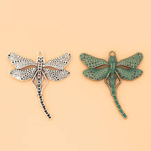 10pcs/Lot Tibetan Silver/Verdigris Large Dragonfly Charms Insect Pendants for Necklace Jewelry Making Accessories 2024 - buy cheap