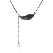 Silver Black Pendant Necklace Zinc Alloy Wings Personality Trend 2019 Cool Men And Women Neutral Jewelry Party Gift 2024 - buy cheap