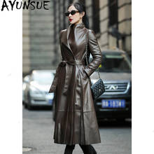 AYUNSUE 100% Real Sheepskin Coat 2020 Autumn Winter Jacket Women Genuine Leather Jacket Long Trench Coats Chaqueta Mujer MY3714 2024 - buy cheap