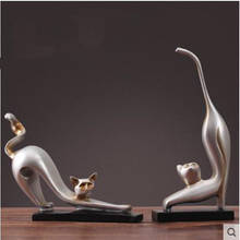 Artesanías europeas retro del gato, decoración creativa de la estatua del animal, regalos de decoración de escritorio de la oficina en casa 2024 - compra barato