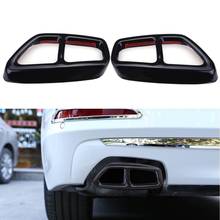 AU05 -Stainless Steel Car Rear Dual Exhaust Muffler Pipe Cover Trim Exhaust Muffler Panel For-BMW 5 Series G30 G31 2017 2018 2024 - buy cheap