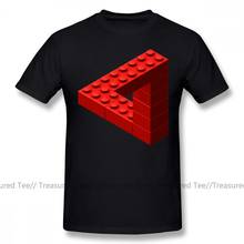 Escher-Camiseta de Escher Toy Bricks para hombres, camiseta roja 6xl, Camiseta estampada de manga corta, camiseta 100 de algodón 2024 - compra barato