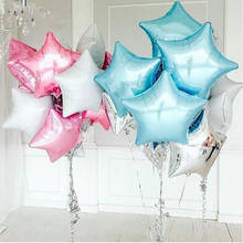 Balão inflável de hélio para festa de aniversário, com pentagrama de 18 polegadas, decoração de casamento, balão metalizado para chá de bebê, globos 2024 - compre barato