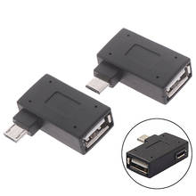 Micro adaptador USB 2,0, puerto de fuente de alimentación Micro OTG, 90 grados, en ángulo recto, adaptador USB OTG hembra a macho 2024 - compra barato