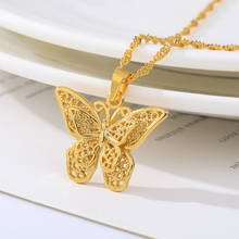 Gold Butterfly Necklace For Women Double Stacked Hollow Stainless Steel Chain Butterfly Pendant Necklace Jewelry Gifts Wholesale 2024 - buy cheap