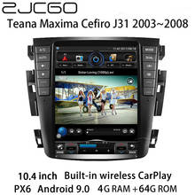 Zjcgo carro multimídia player estéreo gps navegação rádio navi android 10.4 tela para nissan teana maxima cefio j31 2003 ~ 2008 2024 - compre barato