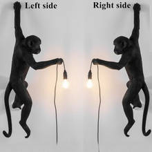 Monkey Lamp Resin Black White Gold Right Left Side Monkey Wall Light For bedroom lamp Retro Sconce wall lights Twins wall lamp 2024 - buy cheap