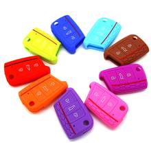 Hot silicone car key cover case shell fob For Volkswagen VW Golf 7 mk7 Skoda Octavia A7 for SEAT Leon Ibiza 3 Car-styling 2024 - buy cheap