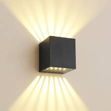 Luminária de parede iluminada led 6w para cima e para baixo, impermeável, para ambientes externos, para casa, quarto, hotel 2024 - compre barato