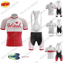2021 Team Poland Cycling Clothing Summer Cycling Jersey Set Men Race Road Bike Suit Bicycle Bib Shorts MTB Sportswear Maillot 2024 - buy cheap