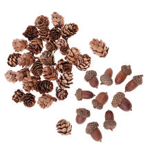 40Pcs Dried Pine Cones Acorns Floral Art Craft DIY Christmas Home Party Decor 2024 - buy cheap