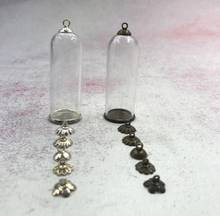 Tubo de vidro globo de 50x20mm, bandeja metálica, tampa de frasco de vidro, tampa de frasco pingente, garrafa, jarra, tampa de vidro, cúpula, decoração, 1/2/3/peças 2024 - compre barato