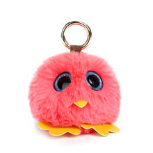 Cute Girls Fluffy Rabbit Fur Owl Key Chain Women Pompom Ball Animal Keychain On Bag Car Trinket Pom Pom Jewelry Party Gift 2024 - buy cheap