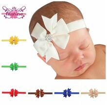 Nishine Solid Color Grosgrain Ribbon Bowknot Infant Elastic Headband Handmade Dovetail Bows Hairband Baby Headwear Holiday Gifts 2024 - buy cheap