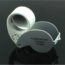 De plata plegable 40X 25mm gafas Lupa para joyería reloj Lupa lámpara de luz Led Lupa de vidrio 2024 - compra barato