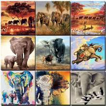 DIY Painting By Number Set Elephant Pictures By Numbers Scenery Drawing On Canvas HandPainted Paintings Landscape Art Home Decor 2024 - buy cheap